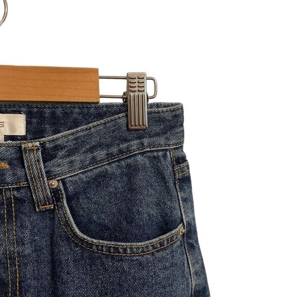 Storets Dark Wash Straight Leg High Rise Jeans Ripped Cotton MED or 6 - Picture 2 of 7